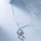 Moonstone Dream Catcher Necklace for Women - Hollow Pendant Jewelry Collar Gift