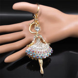 Girl Keychain Rhinestone Metal Bag Pendant Charm Key Chain for Lady Jewelry Gift