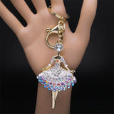 Girl Keychain Rhinestone Metal Bag Pendant Charm Key Chain for Lady Jewelry Gift