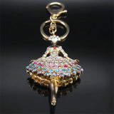 Girl Keychain Rhinestone Metal Bag Pendant Charm Key Chain for Lady Jewelry Gift