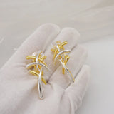 Italian Plated Drop Hoop Earrings Romantic Wedding Party