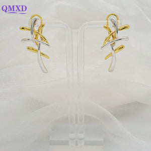 Italian Plated Drop Hoop Earrings Romantic Wedding Party