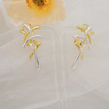 Italian Plated Drop Hoop Earrings Romantic Wedding Party