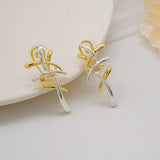 Italian Plated Drop Hoop Earrings Romantic Wedding Party