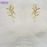 Italian Plated Drop Hoop Earrings Romantic Wedding Party