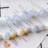 Striped Glass Bead Earrings Necklace Set