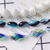 Striped Glass Bead Earrings Necklace Set
