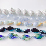 Striped Glass Bead Earrings Necklace Set