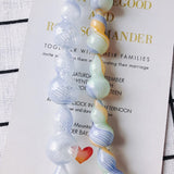 Striped Glass Bead Earrings Necklace Set