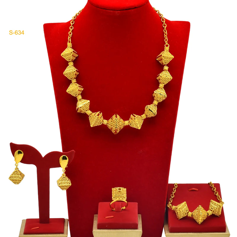 Dubai Plated Jewelry Set for Women Nigeria Wedding