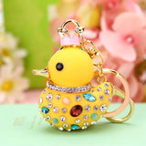 Duck Key Ring Purse Bag Keyring Rhinestone Keychain Charm Pendant Gift Keyfob