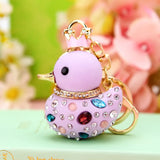 Duck Key Ring Purse Bag Keyring Rhinestone Keychain Charm Gift