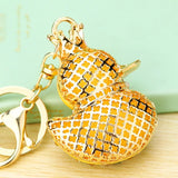 Duck Key Ring Purse Bag Keyring Rhinestone Keychain Charm Gift