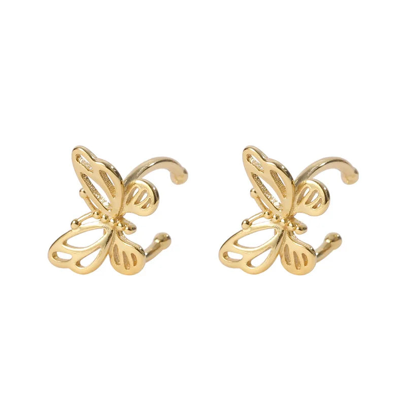 925 Silver Butterfly Earcuff Earrings Women Gift