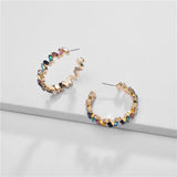 Crystal ZigZag Hoop Earrings for Women