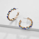Crystal ZigZag Hoop Earrings for Women