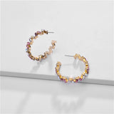 Crystal ZigZag Hoop Earrings for Women