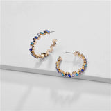 Crystal ZigZag Hoop Earrings for Women