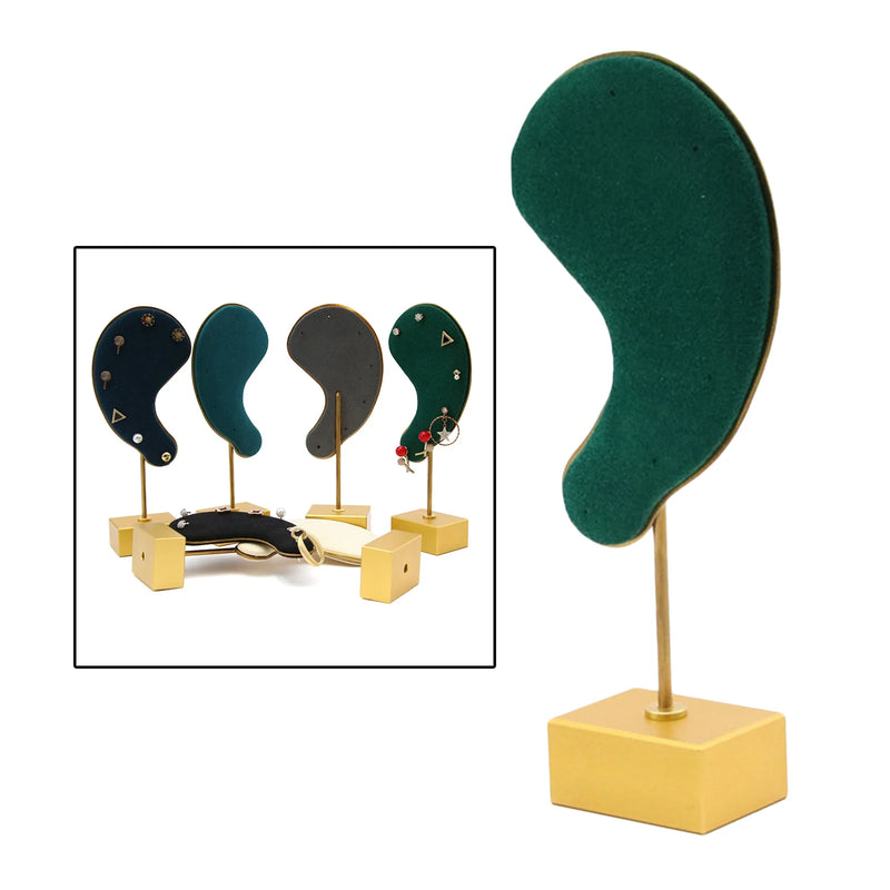 Ear Shape Earring Display Stand Microfiber Jewelry Organizer