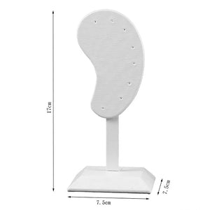 Earring Display Stand Multi-Color Microfiber Earring Holder-White