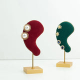 Ear-shaped Earring Display Stand Multi-color Microfiber Holder