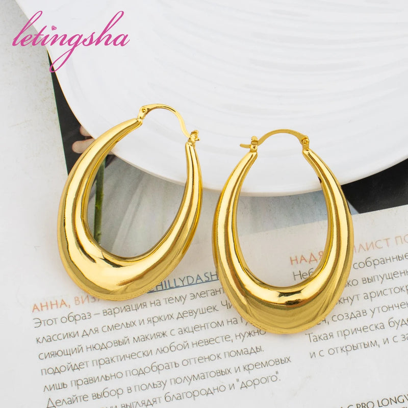 Dubai Classic Large Circle Drop Earrings Set