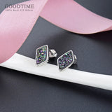 925 Sterling Silver Crystal Stud Earrings Jewelry Accessories Gift