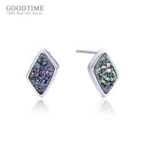 925 Sterling Silver Crystal Stud Earrings Jewelry Accessories Gift