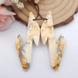 Natural Howlite Earrings Semiprecious Stone Jewelry
