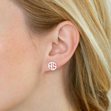 Custom Monogram Name Earrings Initials Stud Stainless Steel Gift
