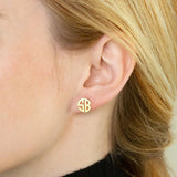 Custom Monogram Name Earrings Initials Stud Stainless Steel Gift