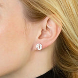 Custom Monogram Name Earrings Initials Stud Stainless Steel Gift