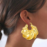 African 24K Plated Hoop Earrings For Women High Copper Jewelry