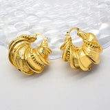 African 24K Plated Hoop Earrings For Women High Copper Jewelry