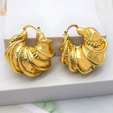 African 24K Plated Hoop Earrings For Women High Copper Jewelry