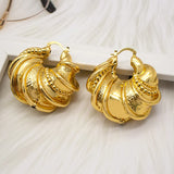African 24K Plated Hoop Earrings For Women High Copper Jewelry