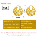 African 24K Plated Hoop Earrings For Women High Copper Jewelry