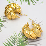 African 24K Plated Hoop Earrings For Women High Copper Jewelry