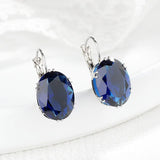 925 Silver Zircon Gemstone Drop Earrings for Women Wedding