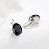 925 Silver Zircon Gemstone Drop Earrings for Women Wedding