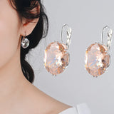 925 Silver Zircon Gemstone Drop Earrings for Women Wedding