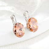925 Silver Zircon Gemstone Drop Earrings for Women Wedding