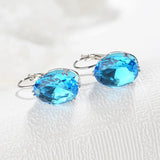 925 Silver Zircon Gemstone Drop Earrings for Women Wedding