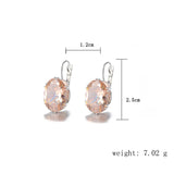 925 Silver Zircon Gemstone Drop Earrings for Women Wedding