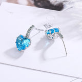 Heart Shape Zircon Drop Earrings 925 Silver Jewelry