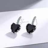 Heart Shape Zircon Drop Earrings 925 Silver Jewelry