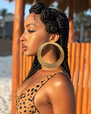 Plated Big Hoop Drop Earrings For Women Designs