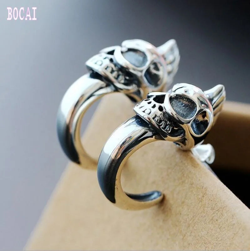 Men's Thai Silver Enamel Earrings Hypoalljsonergenic 925 Sterling Silver Jewelry