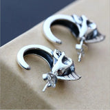 Men's Thai Silver Enamel Earrings Hypoalljsonergenic 925 Sterling Silver Jewelry
