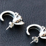Men's Thai Silver Enamel Earrings Hypoalljsonergenic 925 Sterling Silver Jewelry